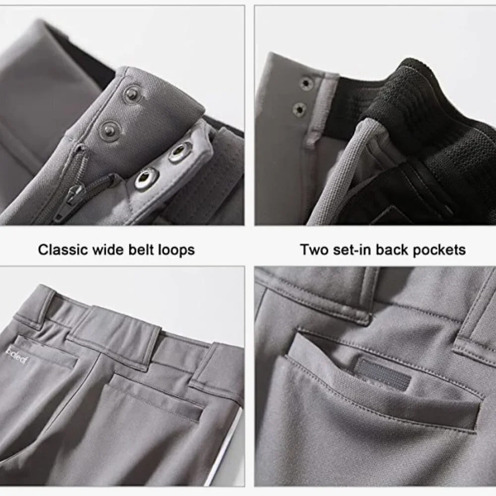 BALEAF Boys Baseball Pants - Adjustable Inseam Piping Pants Full Length, Large - Picture 6 of 8
